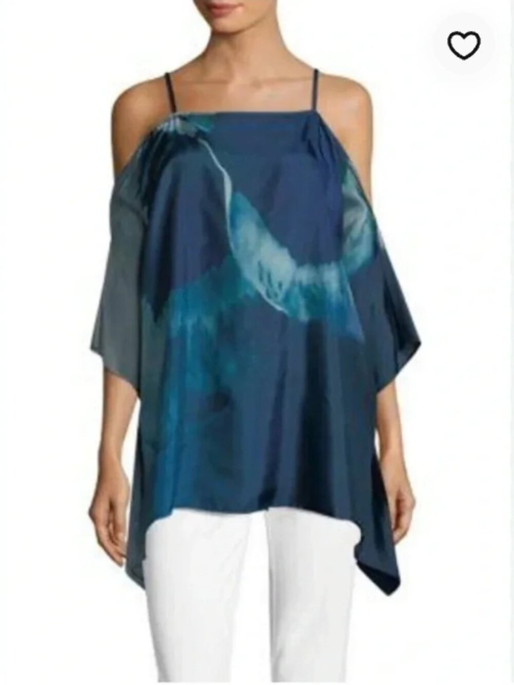 Lafayette 148 NY Elegant Silk Blue Tie-Dye Women's Top M/L